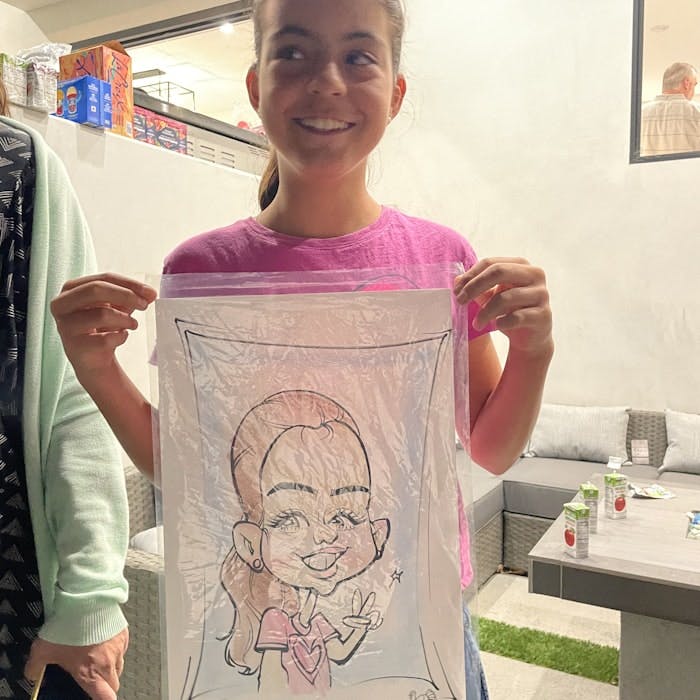 Img: t-shirt, face, head, person, photography, portrait, smile, finger, art, drawing