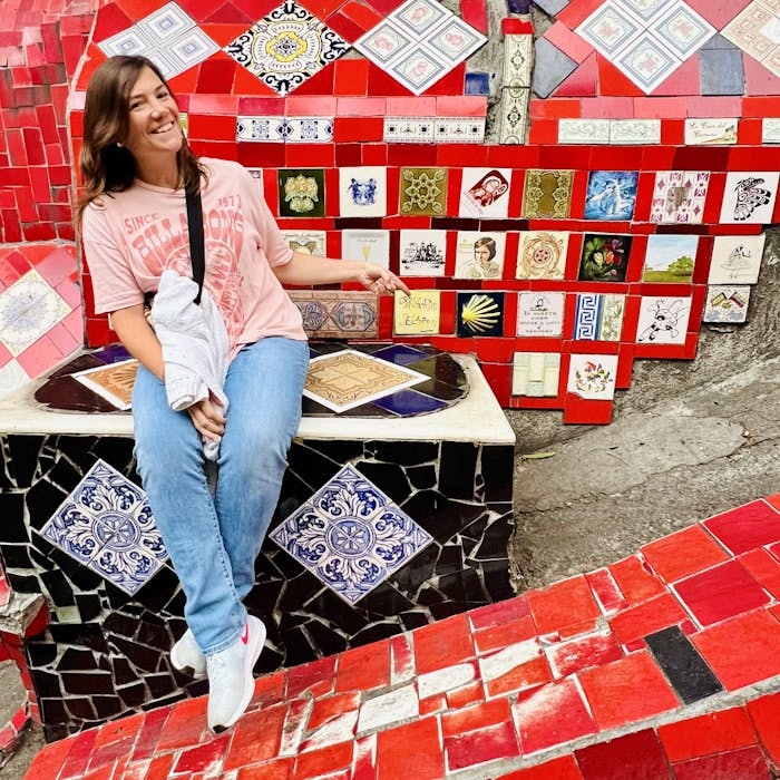 Img: pants, person, sitting, jeans, photography, portrait, female, girl, teen, walkway