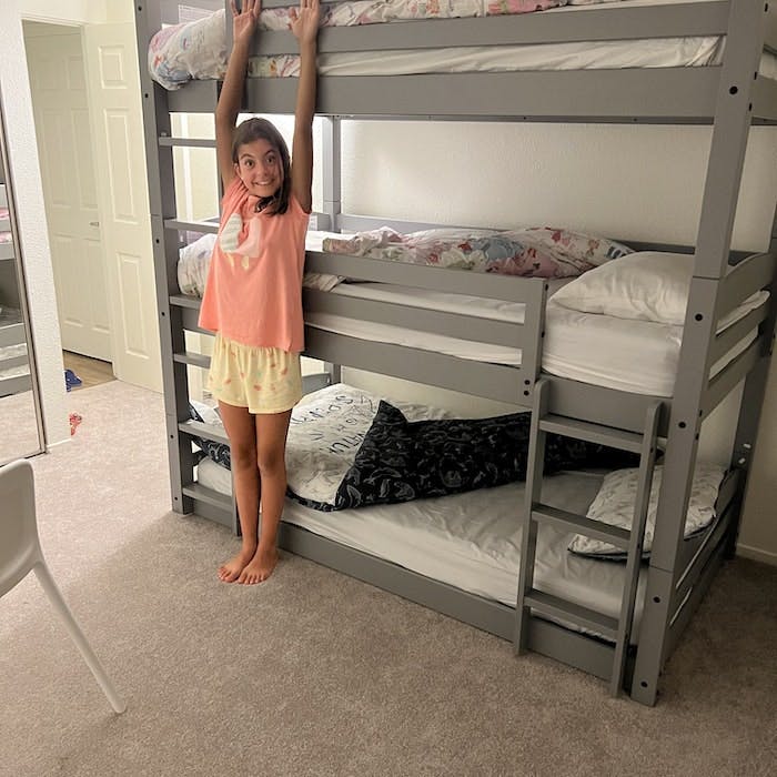Img: furniture, bed, bunk bed, hostel, housing, person, bedroom, dorm room, crib, pajamas